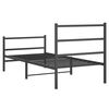 vidaXL Estructura cama sin colch&oacute;n con estribo metal negro 90x200 cm