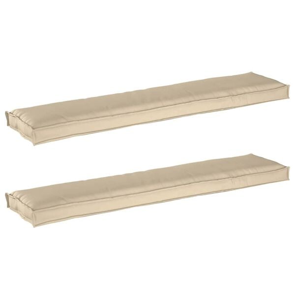 vidaXL Juego de Cojines para Palets 2 pcs Beige 180 x 40 x 8 cm