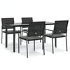 vidaXL Juego comedor jard&iacute;n 5 piezas y cojines rat&aacute;n sint&eacute;tico y acero