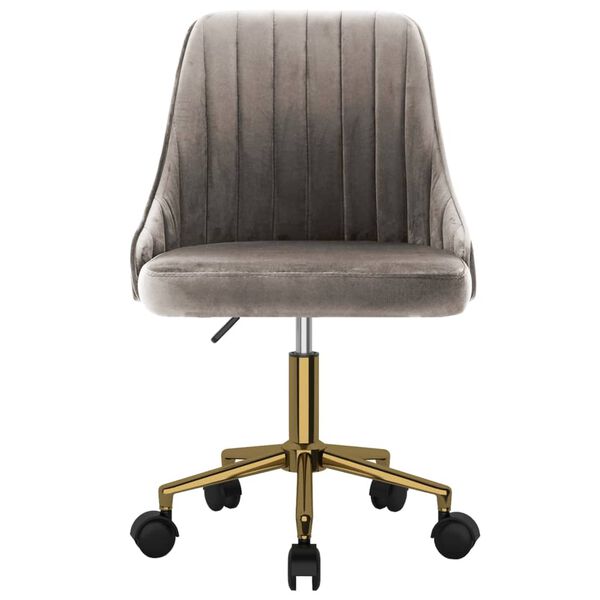 vidaXL Silla de comedor giratoria de terciopelo gris claro