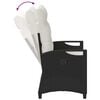 vidaXL Banco de jard&iacute;n con almohada Negro y crema 105 x 60 x 112 cm