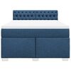 vidaXL Cama box spring con colchón tela azul 140x200 cm