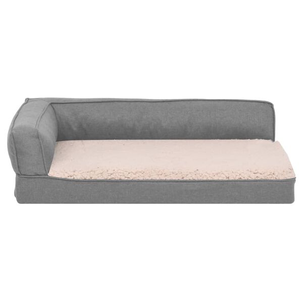 vidaXL Colch&oacute;n de cama de perro ergon&oacute;mico aspecto lino gris 60x42cm