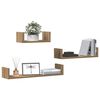 vidaXL Estantes pared 3 unidades madera ingeniería roble artisan