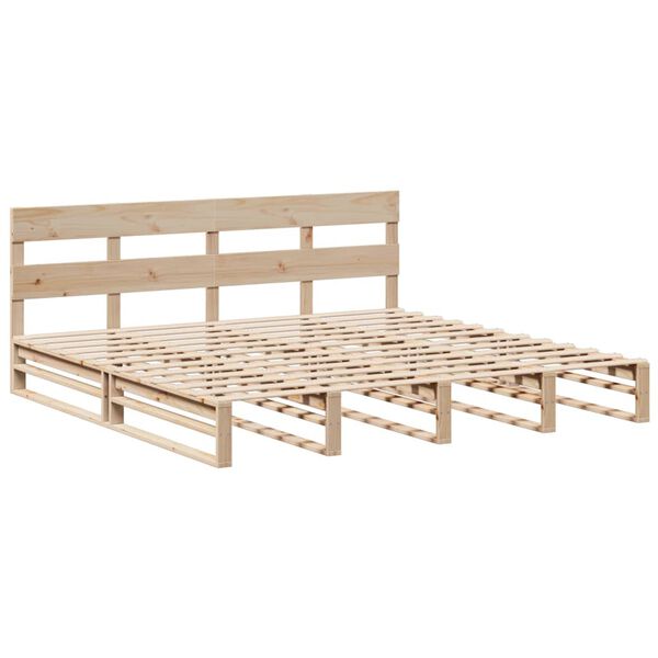 vidaXL Estructura de cama sin colch&oacute;n madera maciza de pino 200x200 cm