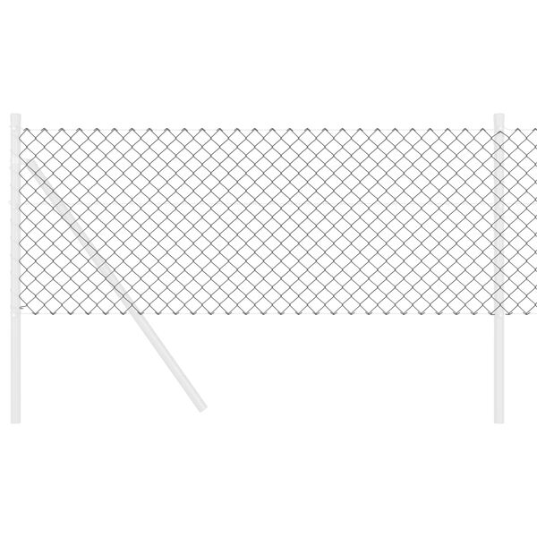 vidaXL Cerca de eslabones de cadena Gris 25 x 0,6 m Acero