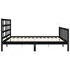 vidaXL Estructura de cama con cabecero madera maciza negro 180x200 cm