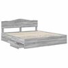 vidaXL Estructura de cama Gris Sonoma 200 x 200 cm Madera Ingenieril