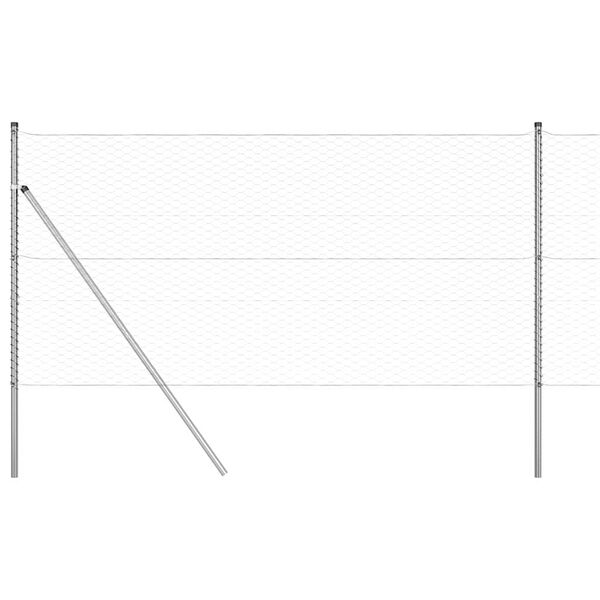 vidaXL Poste de Valla Plateado 25 x 1,2 m (malla de 36 mm) Acero