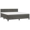 vidaXL Cama box spring colch&oacute;n y LED terciopelo gris oscuro 160x200 cm