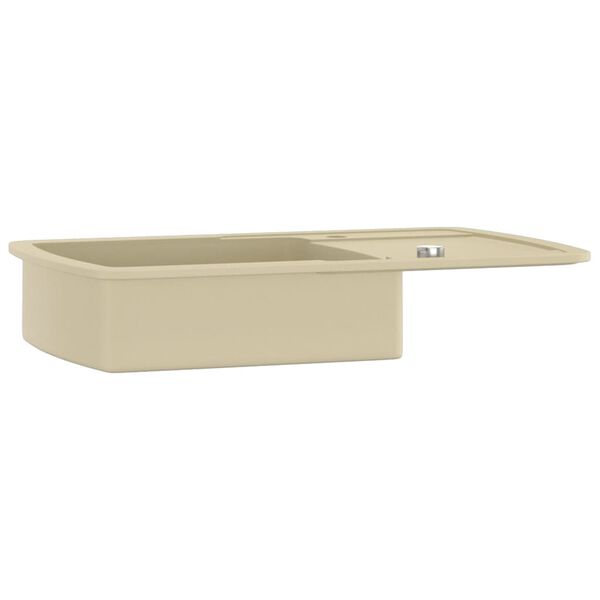 vidaXL Fregadero de cocina de granito con un seno beige