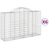 vidaXL Cestas de gaviones 6 uds forma de arco hierro 200x50x120/140 cm