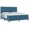 vidaXL Cama tipo Box Spring Azul Oscuro 200 x 200 cm Terciopelo