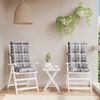 vidaXL Cojines para silla respaldo alto 2 uds tela Oxford cuadros gris