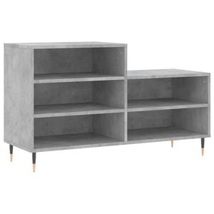 vidaXL Zapatero madera contrachapada gris hormig&oacute;n 102x36x60 cm