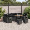 vidaXL Conjunto de sof&aacute; de jard&iacute;n 10 pcs Negro rat&aacute;n sint&eacute;tico