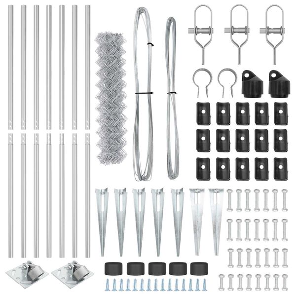 vidaXL Poste de Valla Plateado 10 x 1,2 m (malla de 60 x 60 mm) Acero