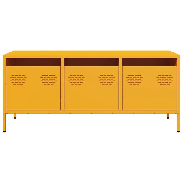 vidaXL Mueble para TV acero laminado en frío amarillo 101,5x39x43,5 cm