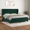 vidaXL Cama box spring con colch&oacute;n terciopelo verde oscuro 200x200 cm