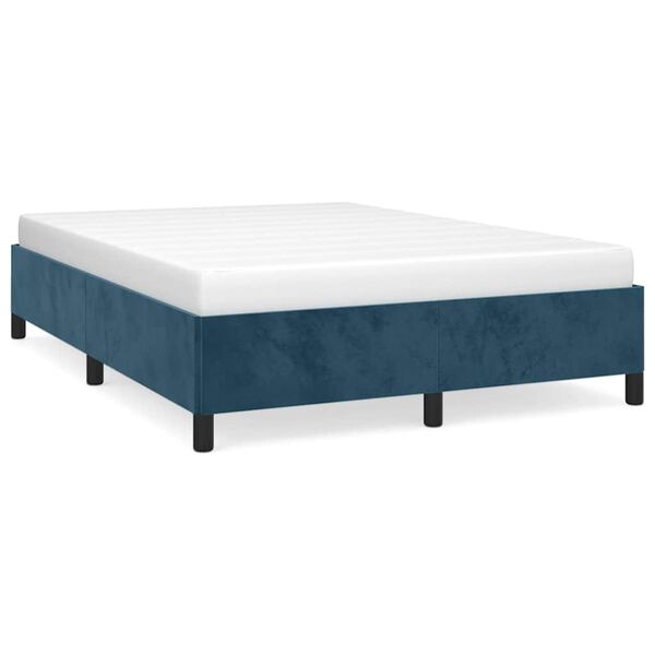 vidaXL Estructura de cama sin colch&oacute;n terciopelo azul oscuro 140x200cm