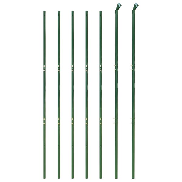 vidaXL Cerca de alambre con pinchos de anclaje verde 1,6x10 m
