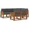 vidaXL Conjunto de sof&aacute;s de exterior 7 pcs Natural y Antracita
