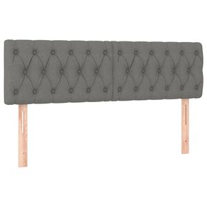 vidaXL Cabeceros tela gris oscuro 144x7x78/88 cm