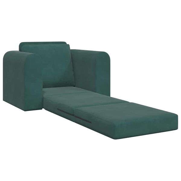 vidaXL Sof&aacute; cama Verde oscuro 98 x 71 x 83 cm Terciopelo