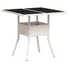 vidaXL Set comedor jard&iacute;n 5 pzas cojines rat&aacute;n sint&eacute;tico vidrio blanco