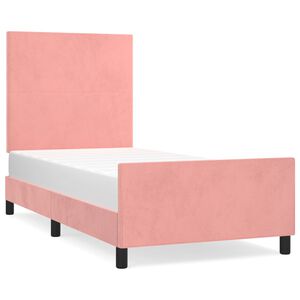 vidaXL Estructura de cama sin colch&oacute;n terciopelo rosa 80x200 cm