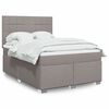 vidaXL Cama box spring con colch&oacute;n tela gris taupe 160x200 cm