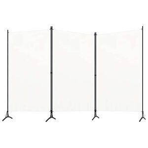 vidaXL Biombo divisor de 3 paneles tela blanco 260x180 cm