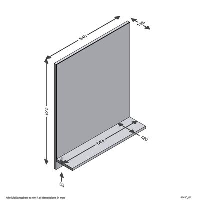 FMD Espejo de pared con estante roble artesanal 54,5x13,5x67,5 cm