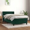 vidaXL Cama box spring con colch&oacute;n terciopelo verde oscuro 80x200 cm