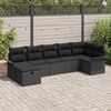 vidaXL Conjunto de sof&aacute; de jard&iacute;n Manual 7 pcs Negro rat&aacute;n sint&eacute;tico