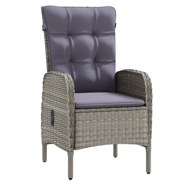 vidaXL Juego de comedor de jardín 9 piezas gris y negro