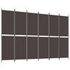 vidaXL Biombo divisor de 6 paneles de tela marr&oacute;n 300x200 cm