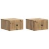 vidaXL Mesita de Noche de Pared con caj&oacute;n 2 pcs Roble Artesanal