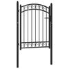 vidaXL Puerta de jard&iacute;n con arco superior acero negro 100x98,5 cm