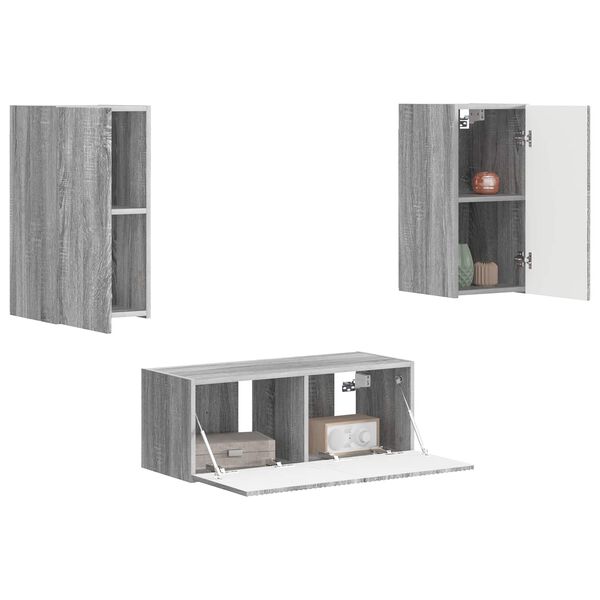 vidaXL Conjunto de mueble de TV 2 pcs Gris Sonoma Madera de ingenier&iacute;a
