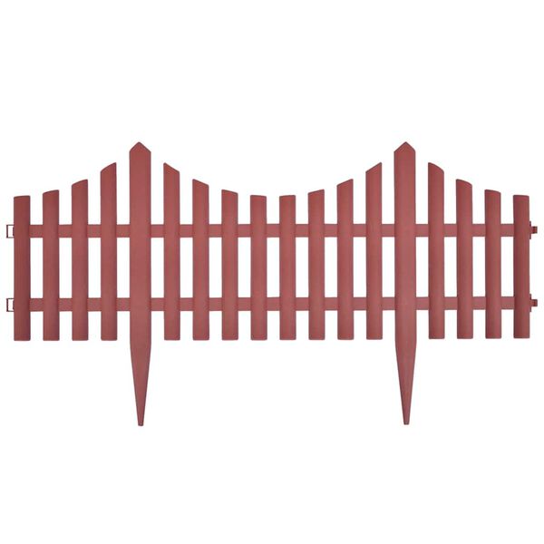 vidaXL Bordes separadores de c&eacute;sped 17 uds 10 m marr&oacute;n