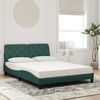 vidaXL Cama con colch&oacute;n terciopelo verde oscuro 120x200 cm