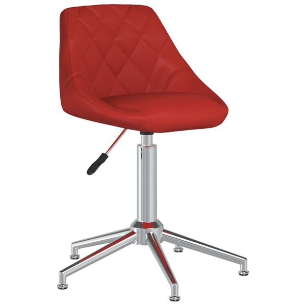 vidaXL Silla de comedor giratoria de cuero sint&eacute;tico rojo vino tinto