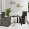 vidaXL Conjunto de Comedor de Jard&iacute;n 3 pcs Gris rat&aacute;n sint&eacute;tico