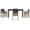 vidaXL Conjunto de Comedor de Jardín 5 pcs Gris claro Poliratán
