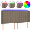 vidaXL Cabecero con LED de tela gris taupe 183x16x118/128 cm