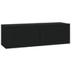 vidaXL Muebles de TV 4 piezas negro 100x30x30 cm