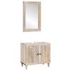 vidaXL Juego de muebles de ba&ntilde;o con estante 2 pcs Madera de ingenier&iacute;a