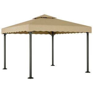 vidaXL Cenador aluminio y acero gris taup&eacute; 3x3 m