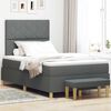 vidaXL Cama tipo Box Spring con colch&oacute;n Gris oscuro 120 x 200 cm tela
